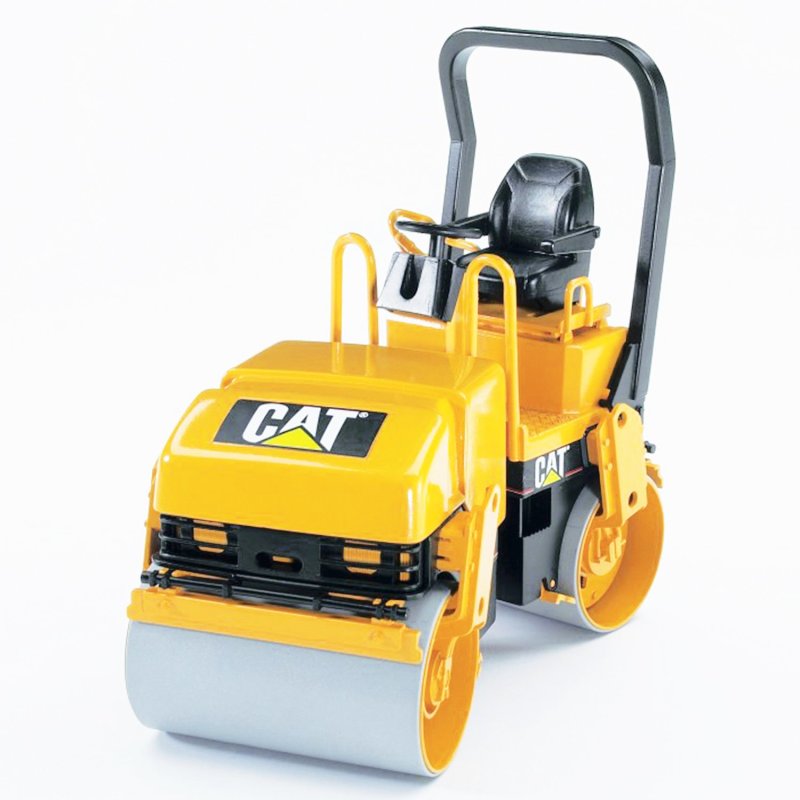 Каток Bruder Cat двухвальцовый 02-433 1:16, 18 см, желтый/черный