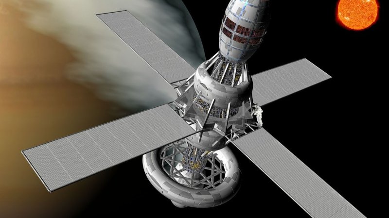 Космическая станция рисунок