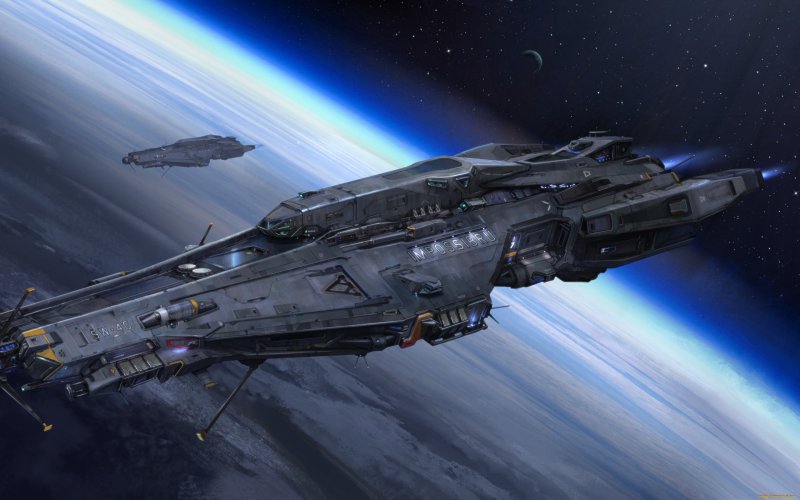 Космический линкор инопланетян Sci Fi