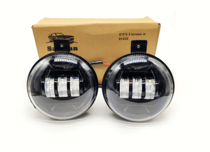 Фары противотуманные Chevrolet lanos (3 линзы) (к-т 2шт) led Sal-man 50w двухрежимные