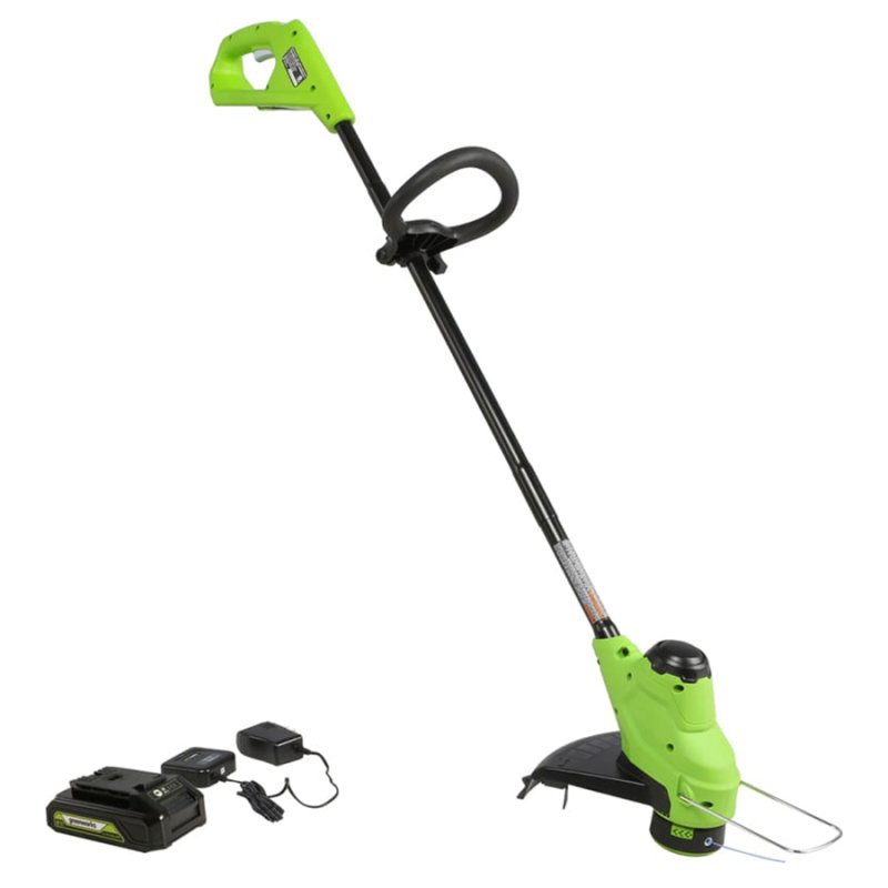 Триммер аккумуляторный GREENWORKS арт. 2107207sa, 24v, 25 см, с 1хакб 2ач и ЗУ