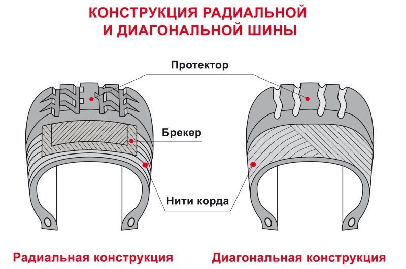Радиальные и диагональные шины