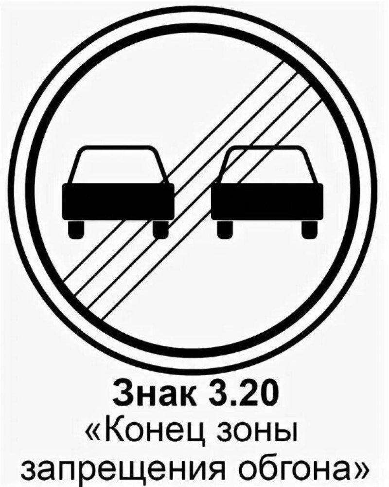3.21 Конец зоны запрещения обгона