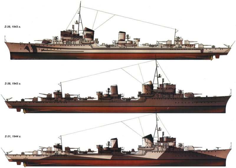 Эсминцы Кригсмарине второй мировой