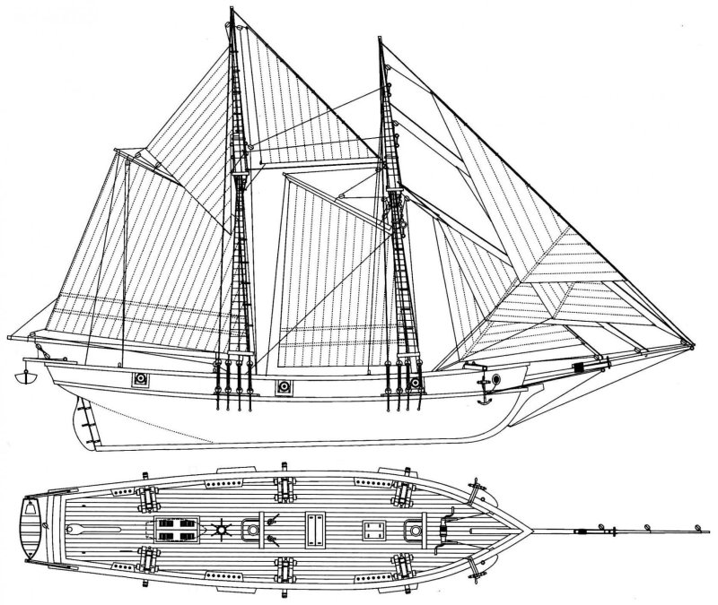 Парусник халкон 1840