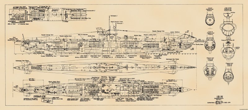 Type VII U-Boat чертежи в хорошем качестве