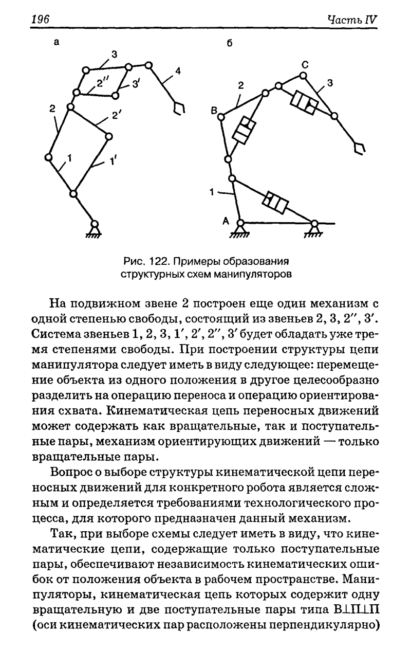 Структура кинематической цепи манипулятора