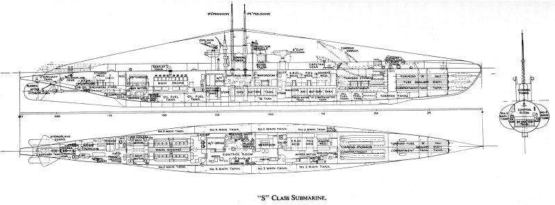 British t class Submarine чертежи