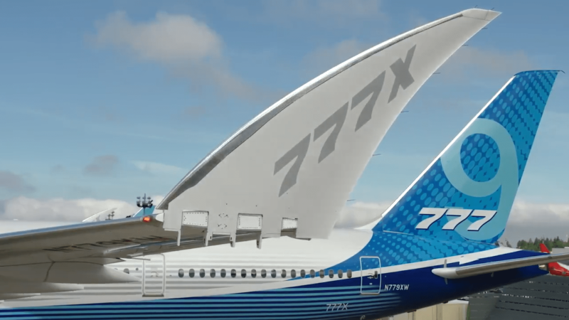 Boeing 777x складное крыло