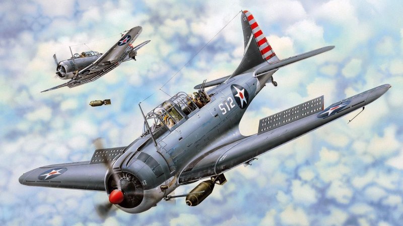 Палубный пикирующий бомбардировщик Douglas SBD-3 Dauntless