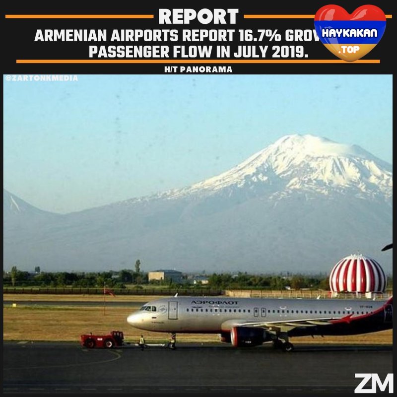 Гора Арарат с Армении аэропорта