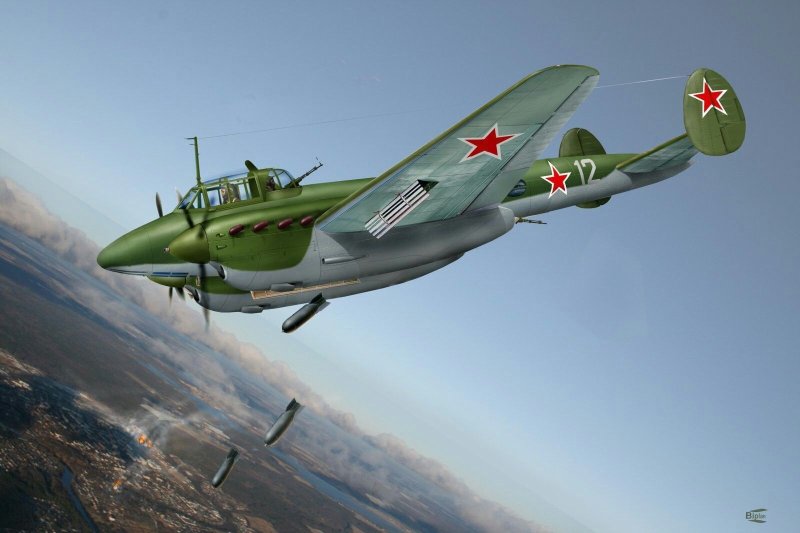 Пе-2 пикирует