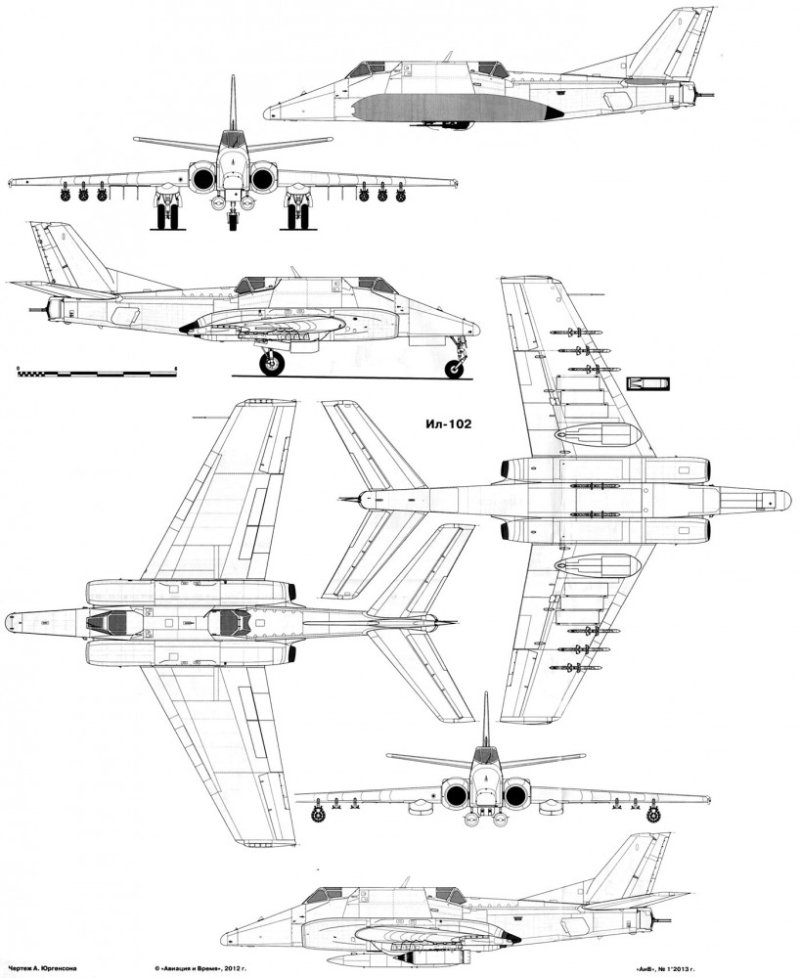 Штурмовик ил-102 чертеж