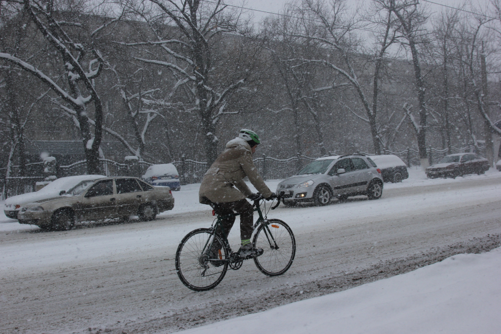 Велосипед замерз