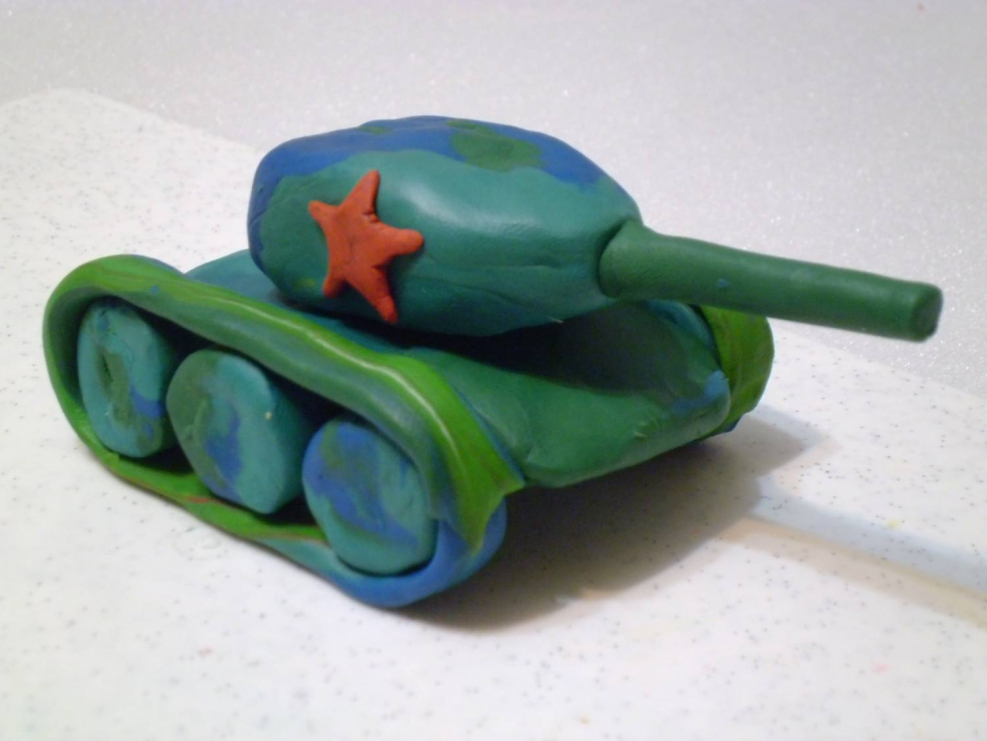 Военая техник из пластилина для детей