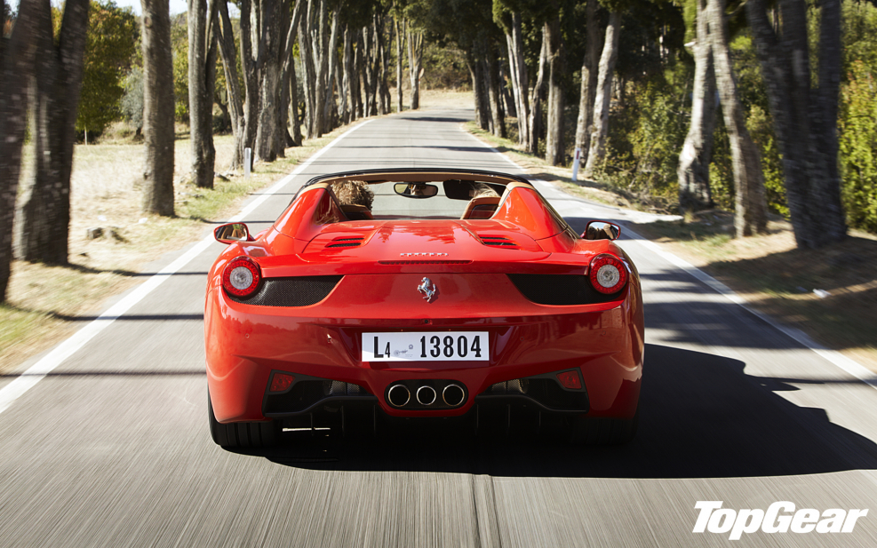 Красная Феррари 458 сзади
