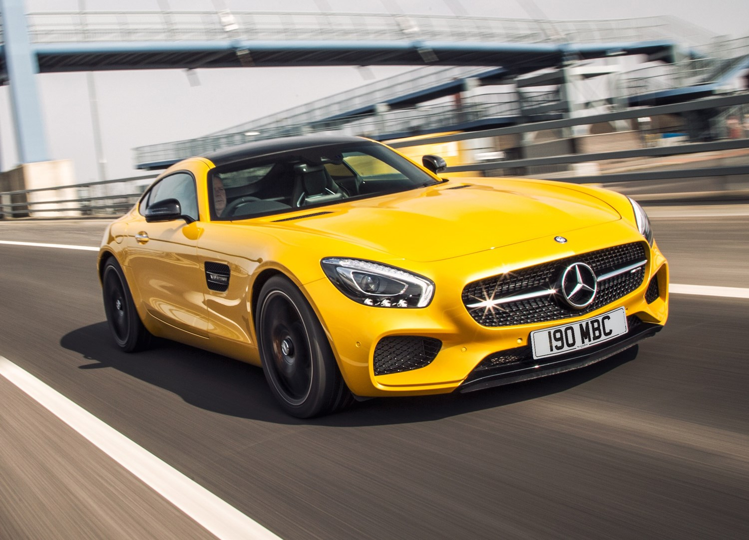 Mercedes AMG gt Yellow 4k