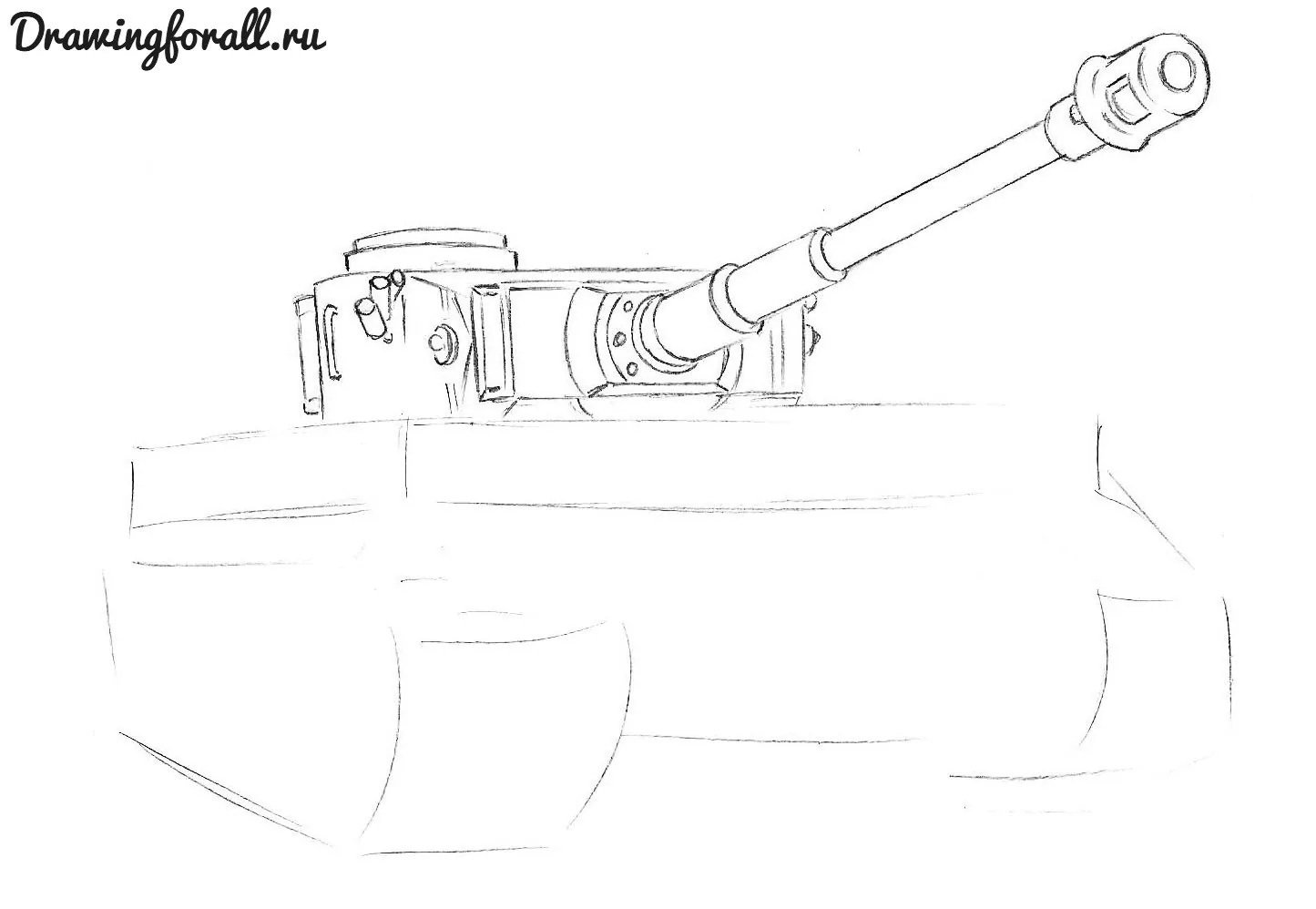 Детский рисунок танка карандашом