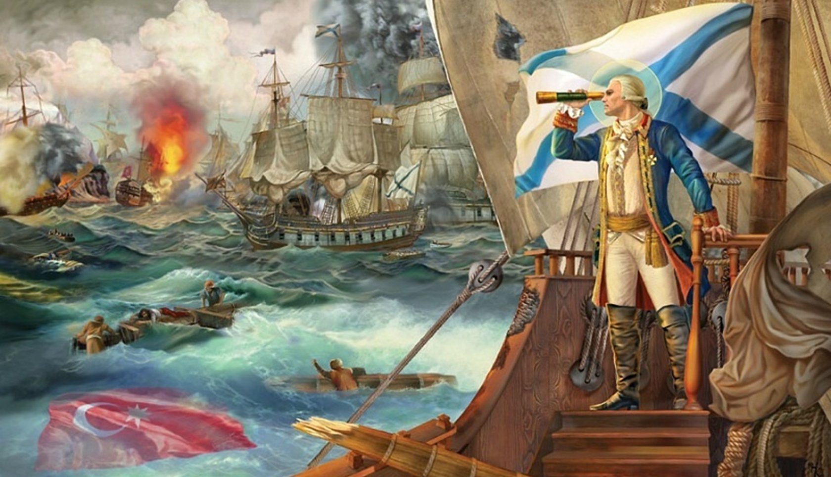 Во главе эскадры. 11 Сентября 1790 мыс Тендра. Фёдор Ушаков непобедимый Адмирал.