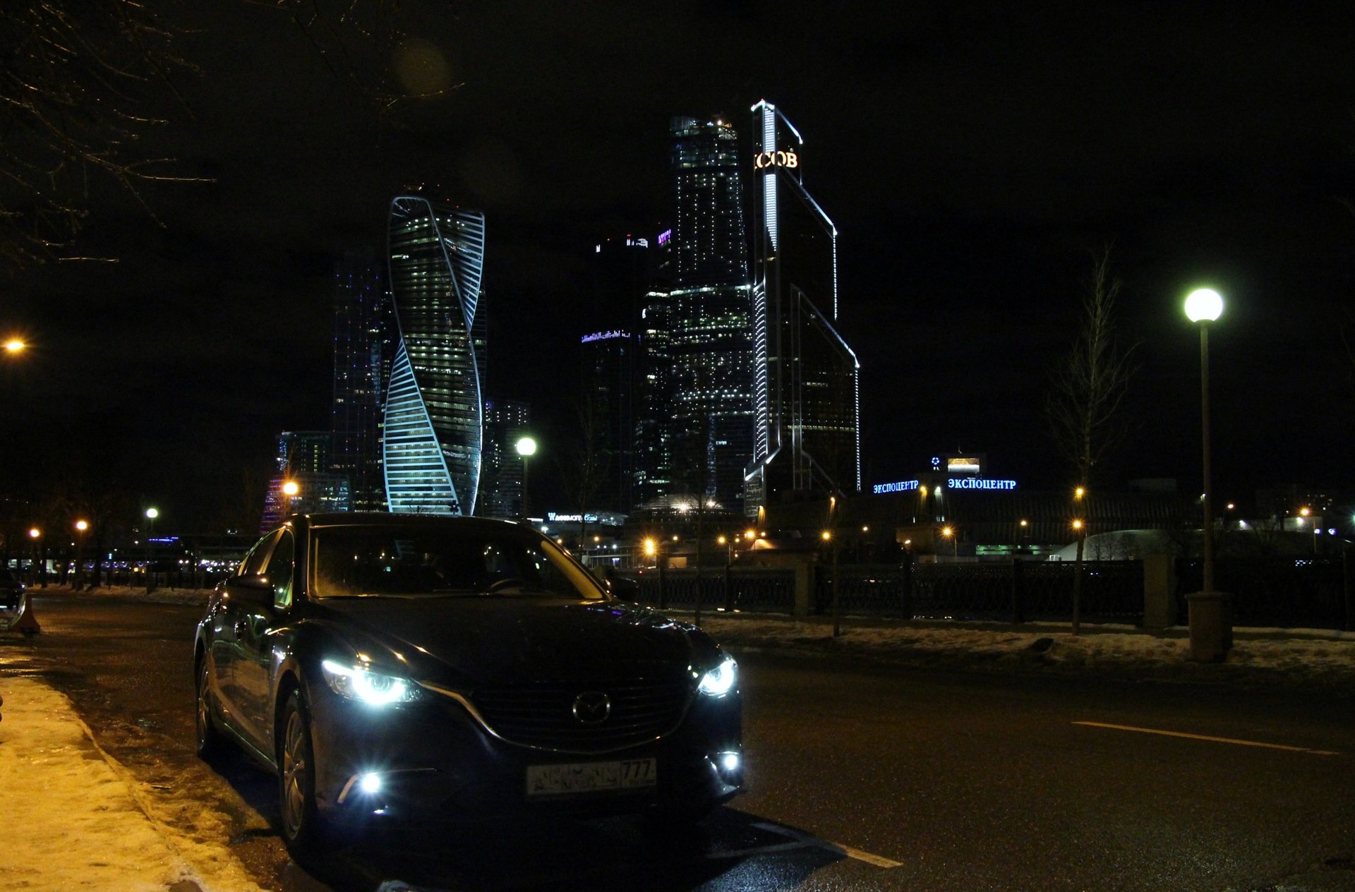 ночная москва с машины
