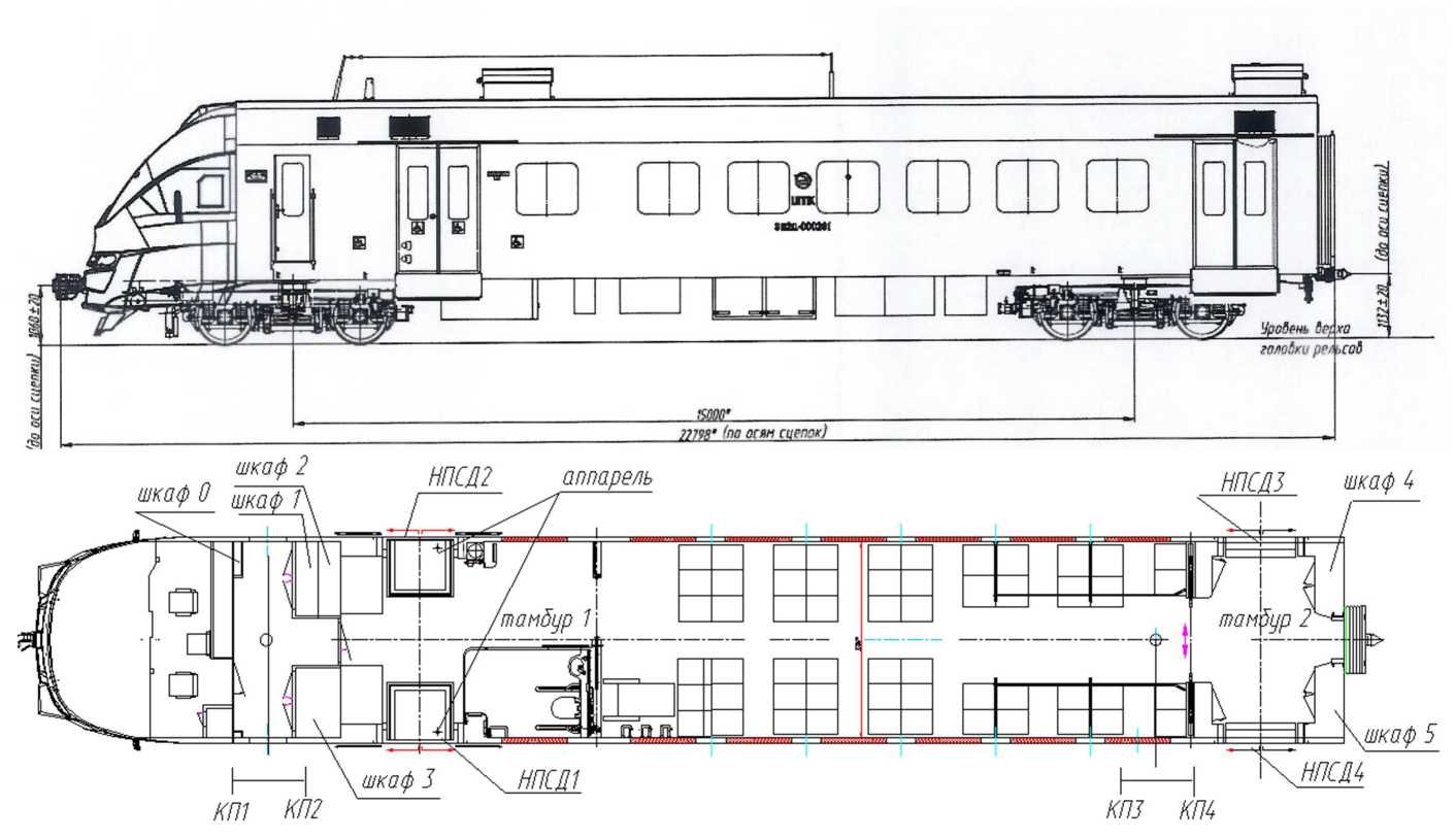 Эп2д чертеж моторного вагона