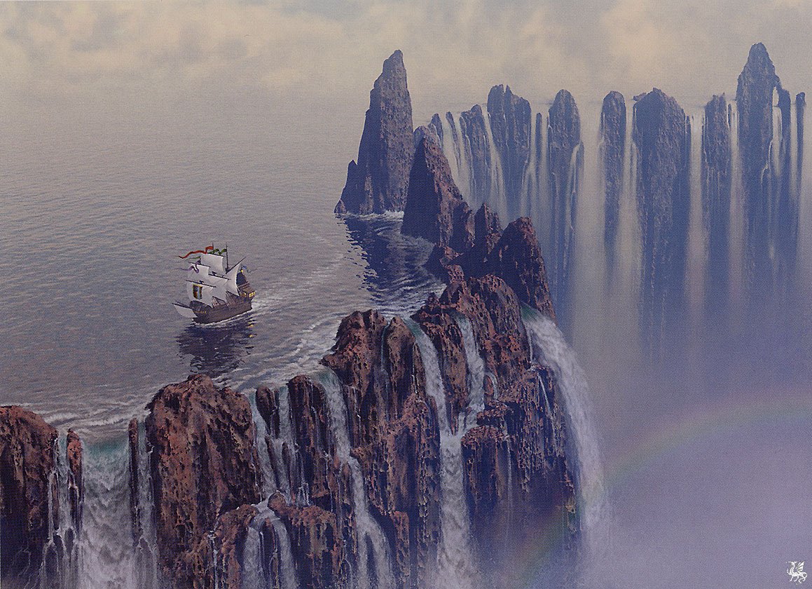 Вода с края света 2011. Край земли водопад. Корабль водопад.