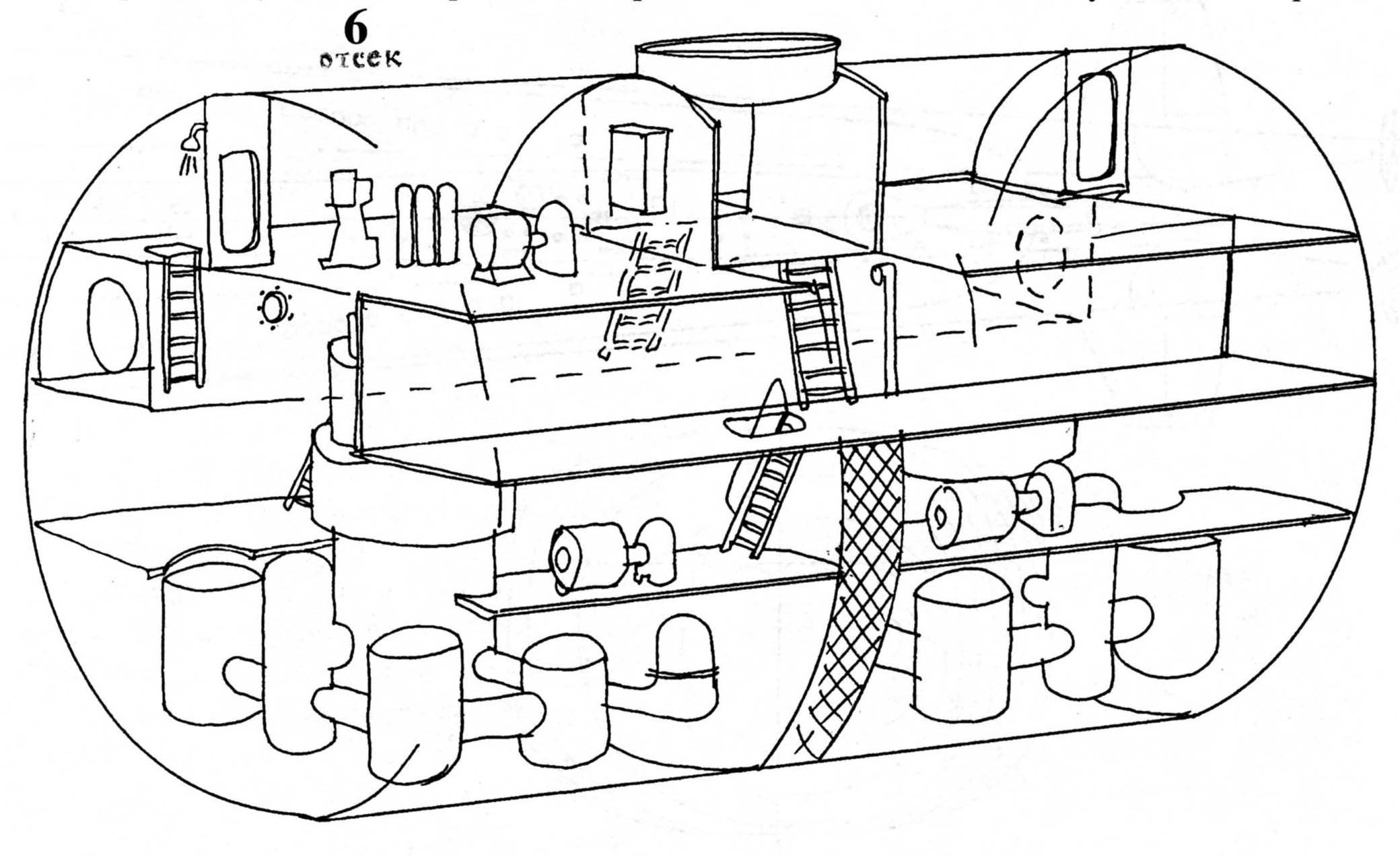 Схема отсеков подводной лодки Курск