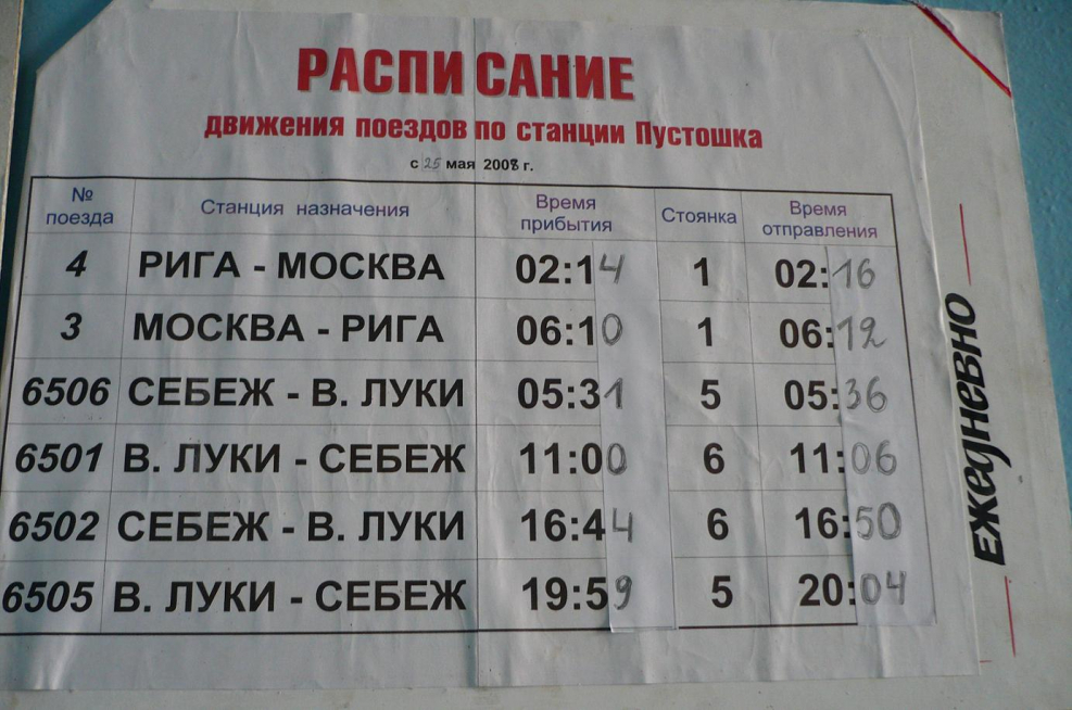 Расписание поездов