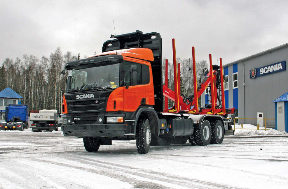 Scania p440 6x4 лесовоз