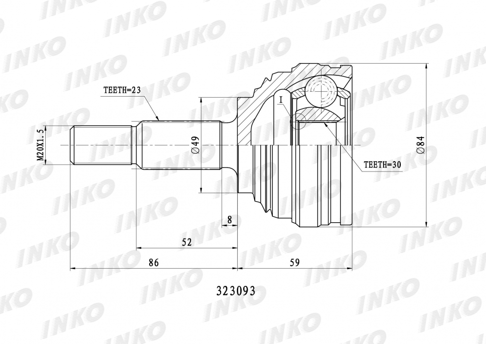 Шрус наружный Логан 1.6