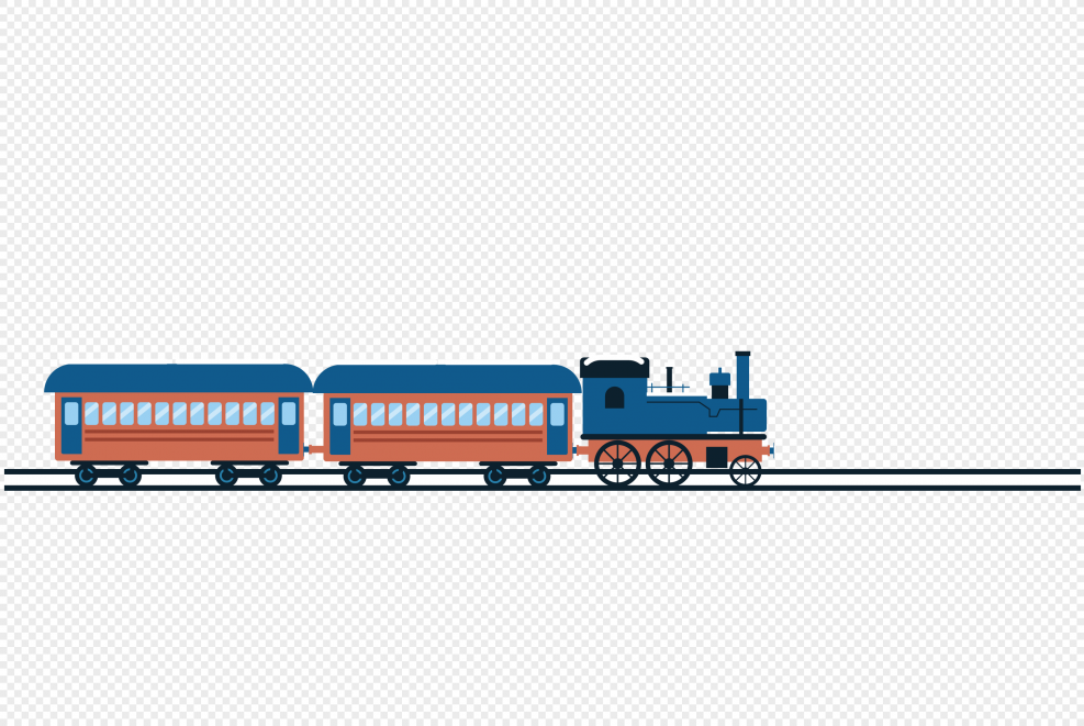 Поезд едет на прозрачном фоне