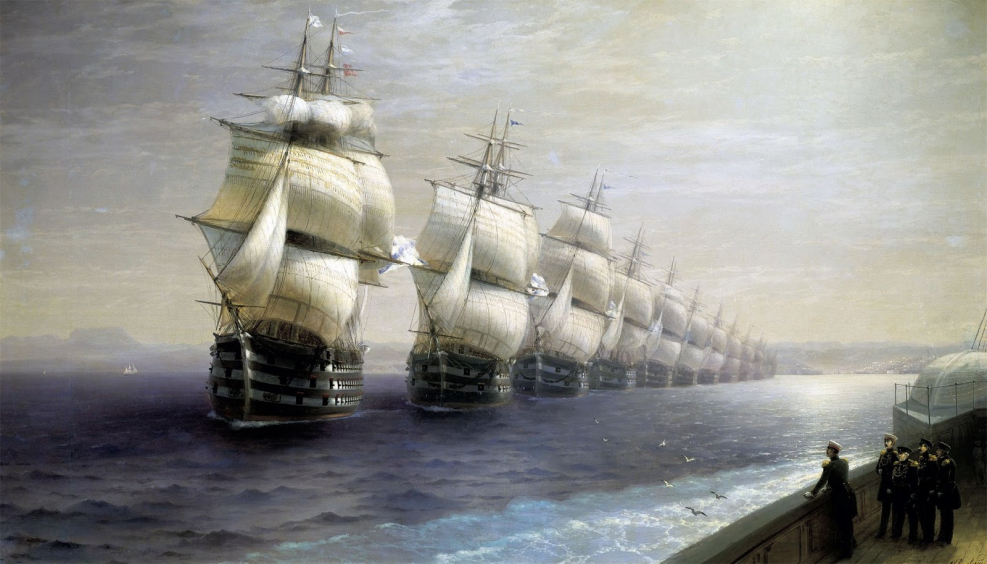 Айвазовский Иван смотр Черноморского флота в 1849