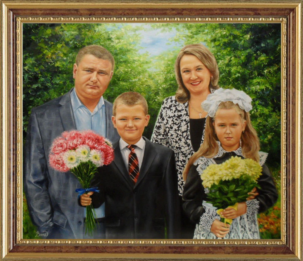 Семейный портрет маслом