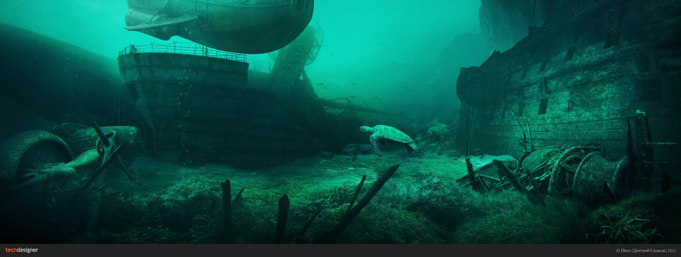 Корабль под водой