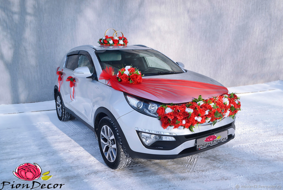 Украшение свадебного автомобиля