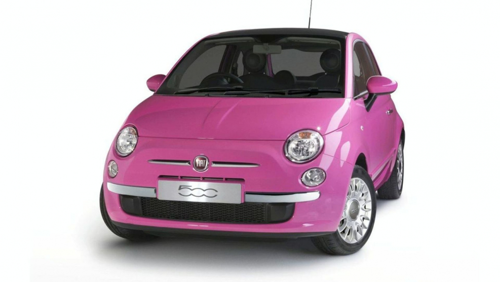 Cinquecento Fiat 500 розовый салон