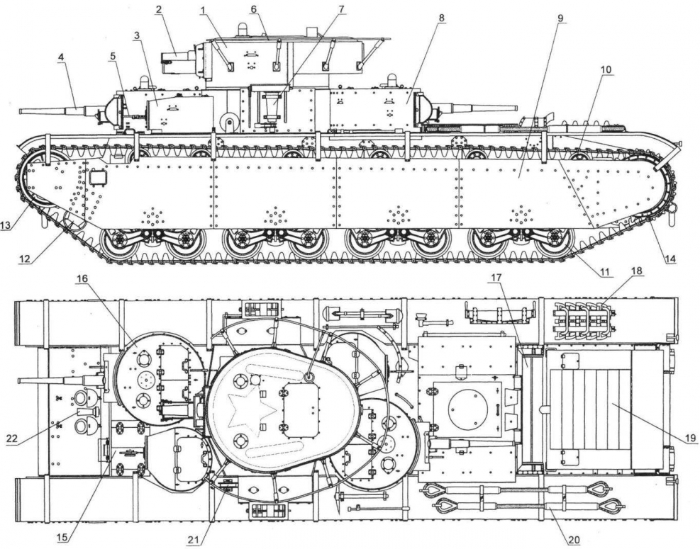 Чертеж танка т 35