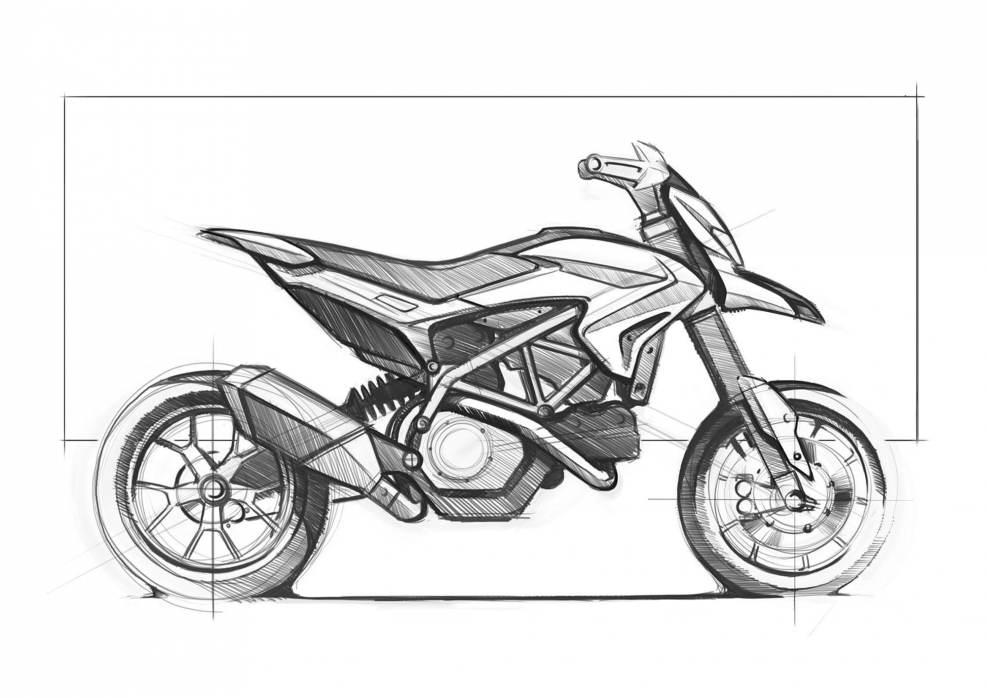 Мотоцикл Ducati Hypermotard рисунки