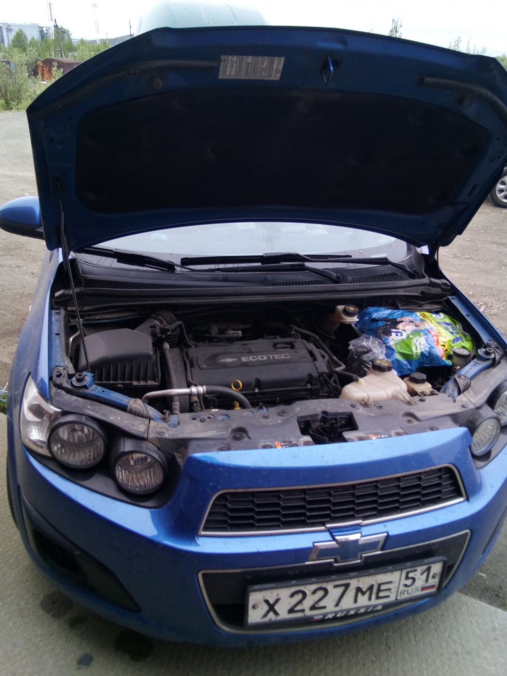 Chevrolet Aveo 2013 под капотом