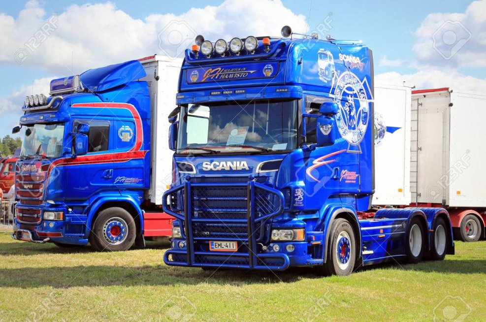Scania r730 синий маячок