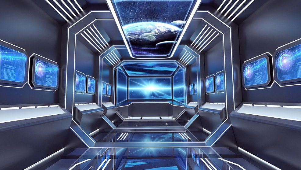Футуристический интерьер космического корабля