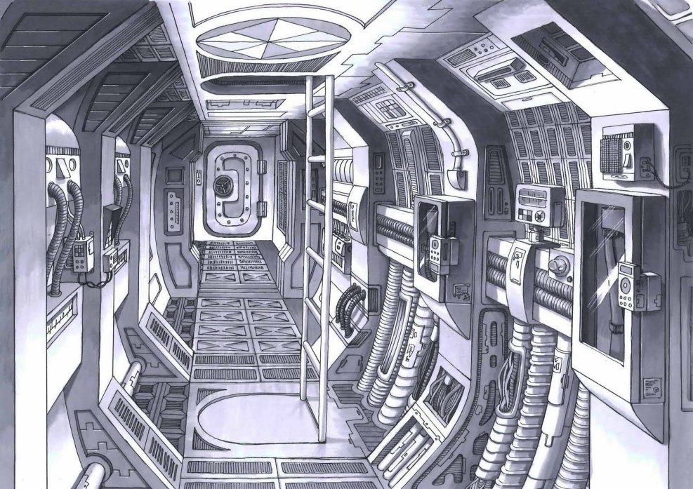 Космический корабль Sci Fi концепт интерьер