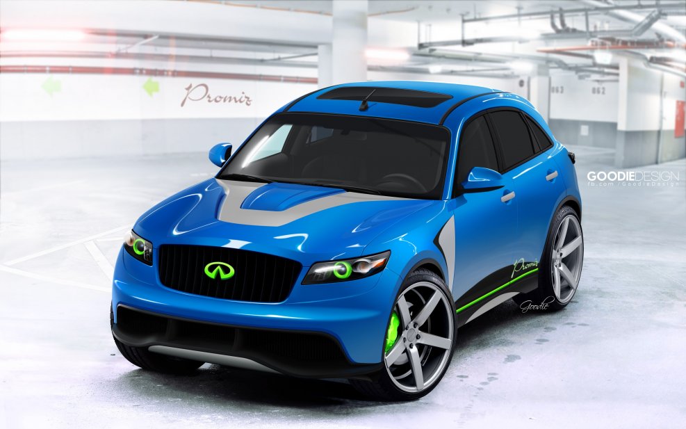 Инфинити синяя тюнинговая fx35
