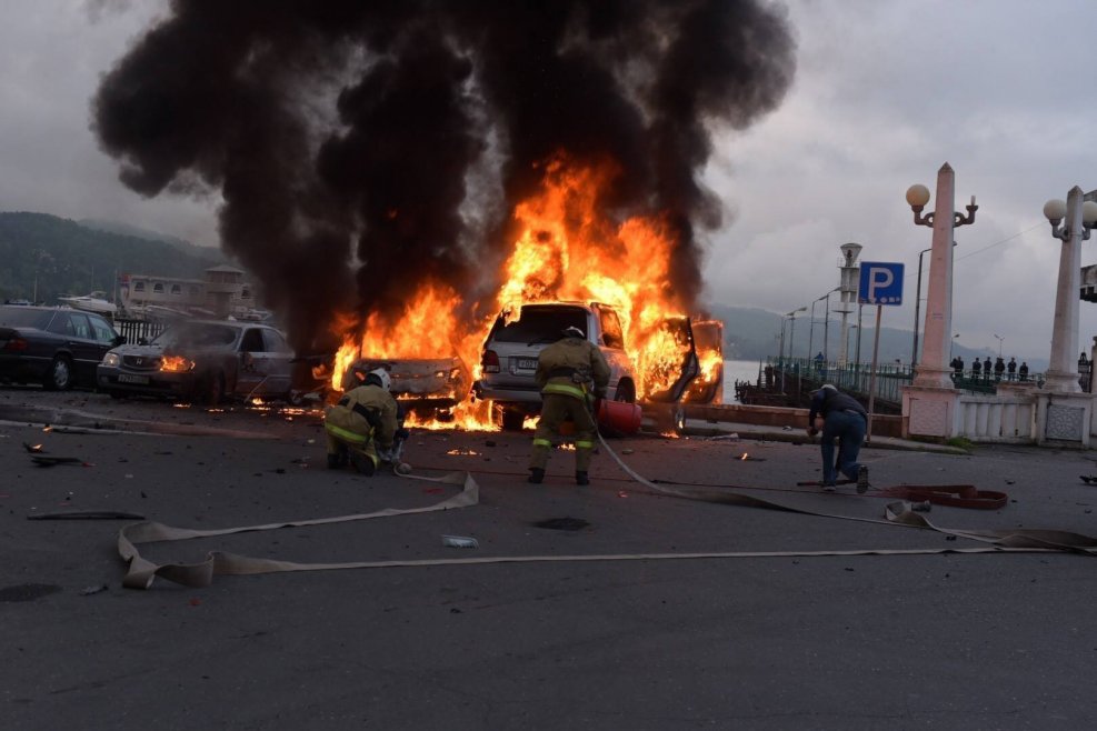 Взрыв заминированного автомобиля