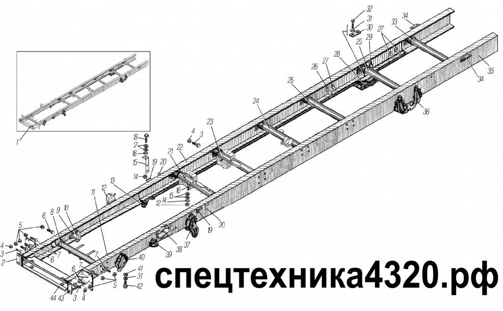 Рама КАМАЗ 4320 чертеж