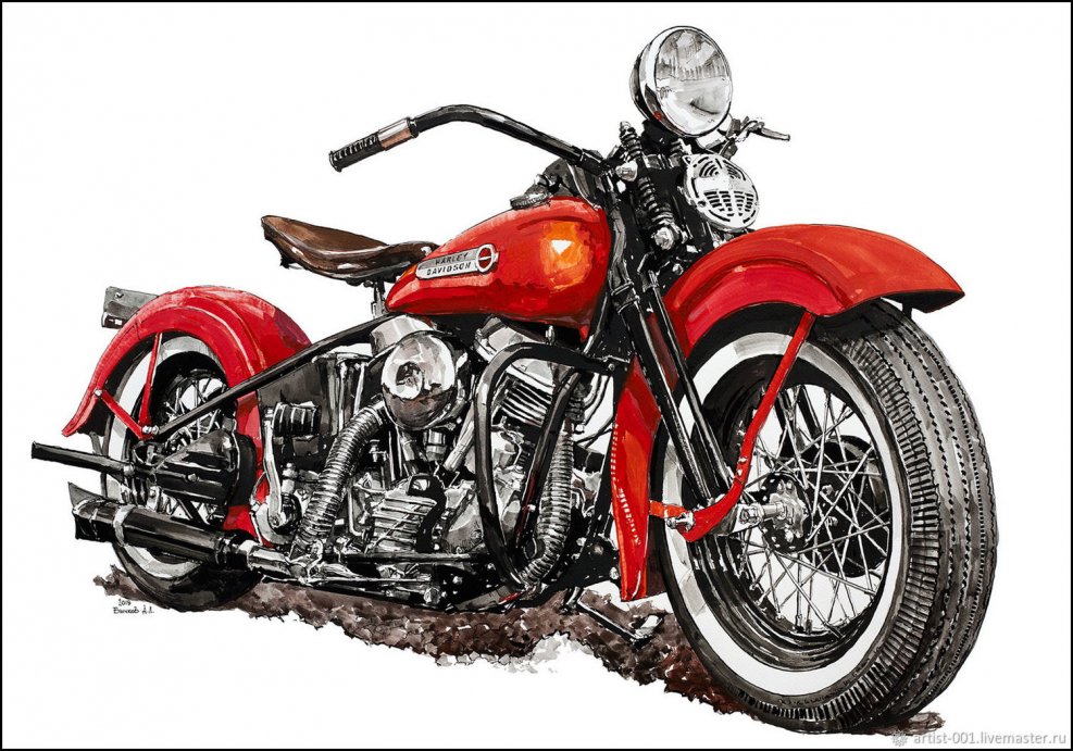 Мотоцикл Harley Davidson ретро