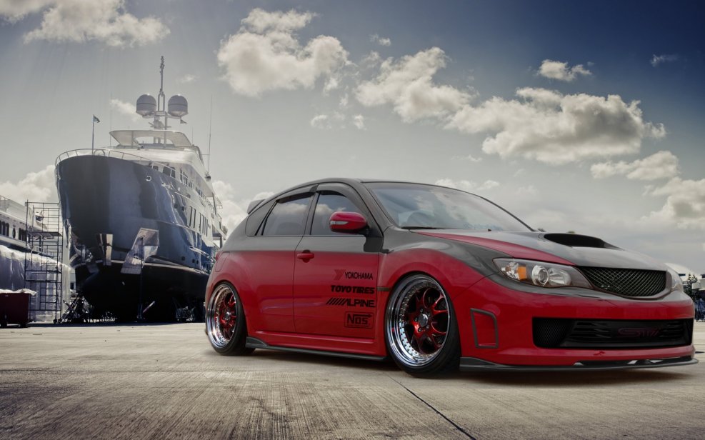 Субару WRX STI фиолетовая
