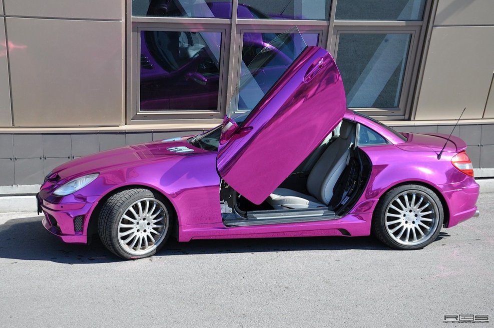 Mercedes SLK фиолетовая