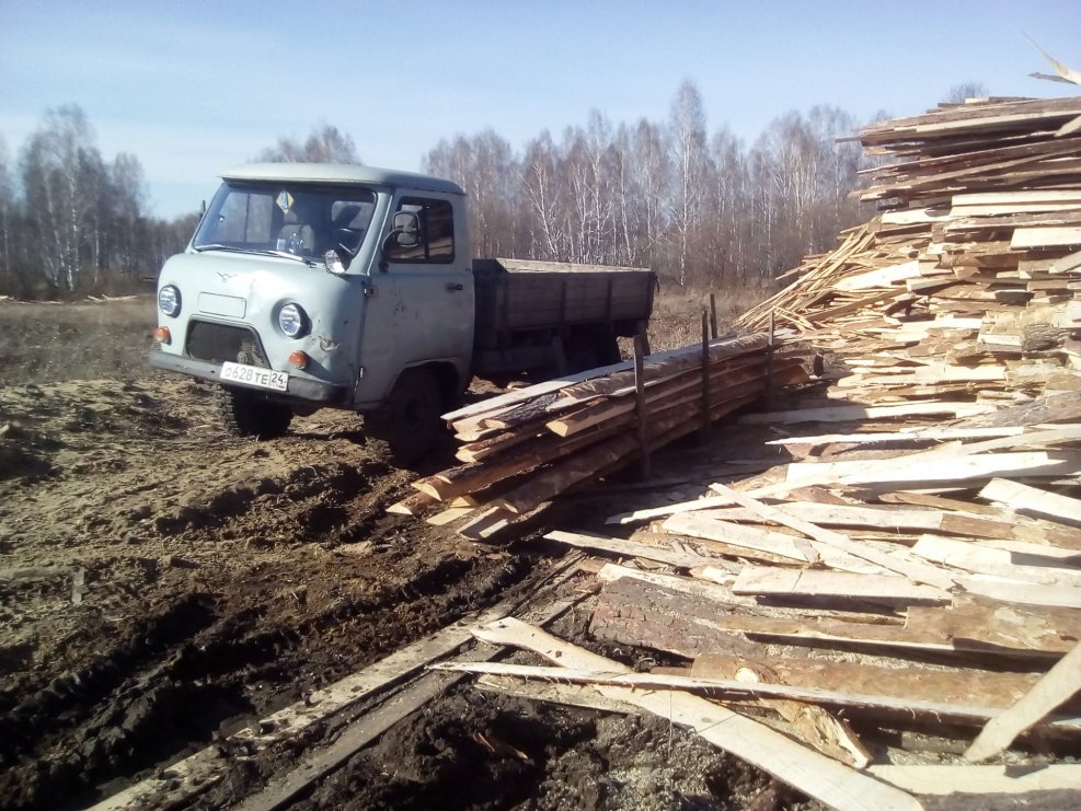 Самопогрузка бревен УАЗ 3303