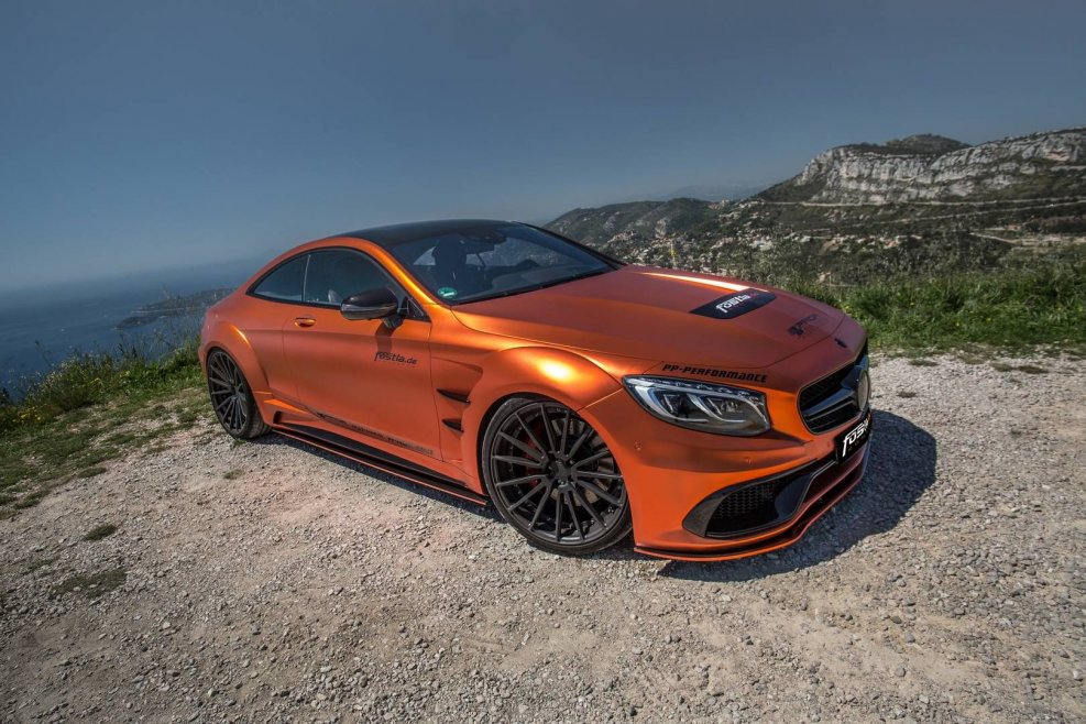 Mercedes s63 Coupe AMG оранжевый